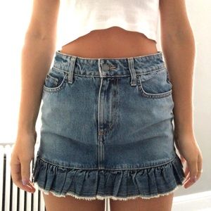 carmar denim ruffle skirt